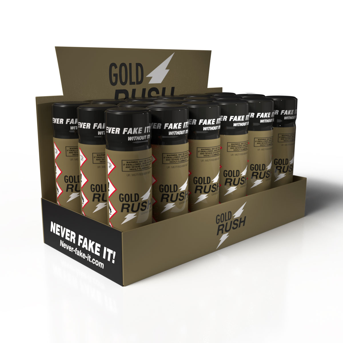 Expositor Gold Rush Tall — bandeja 18 unidades