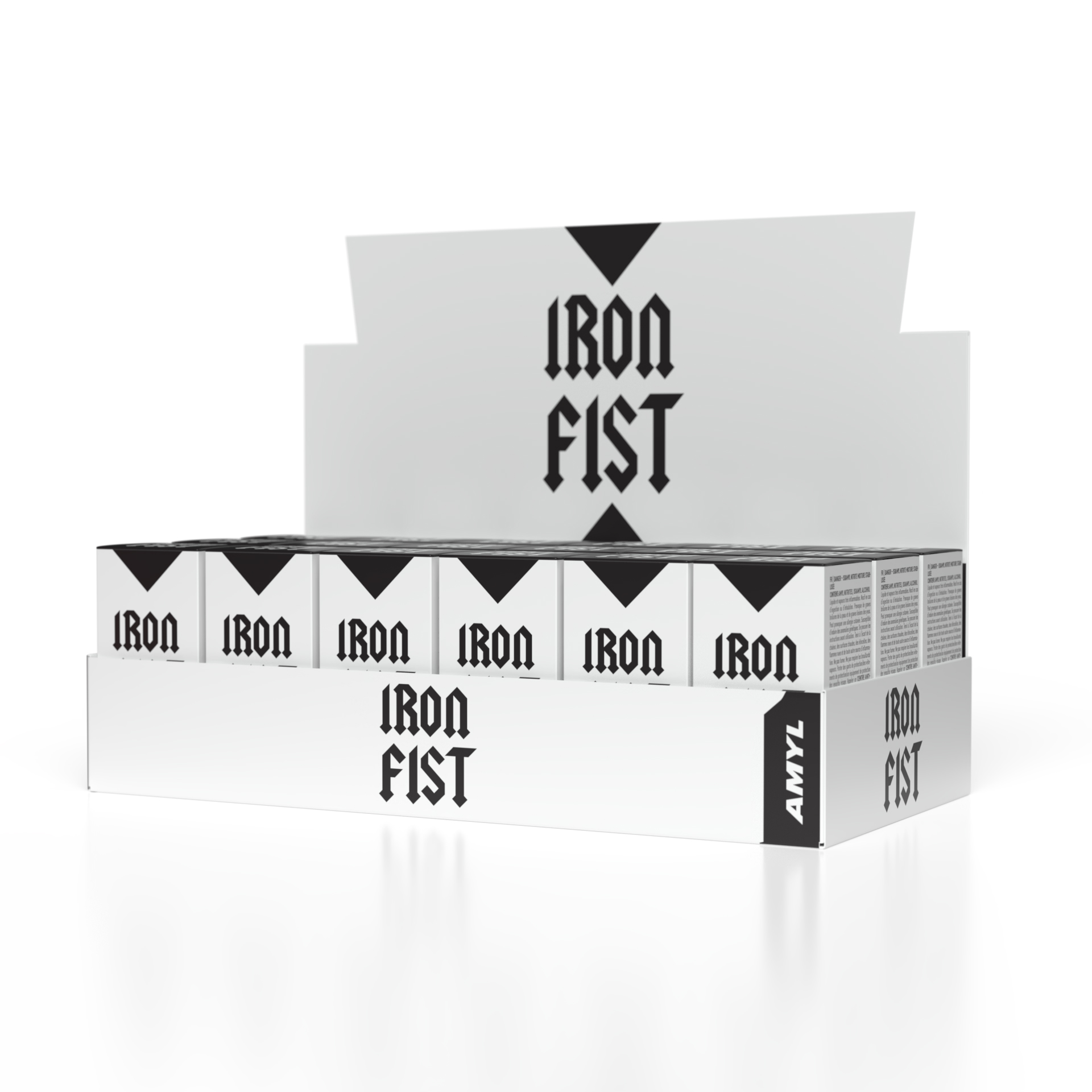 Expositor Iron Fist — bandeja 18 unidades