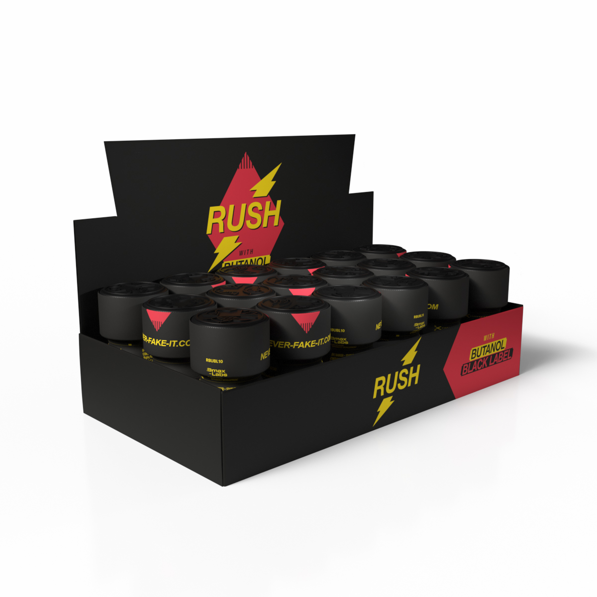 Expositor Rush With Butanol Black Label — bandeja 18 unidades