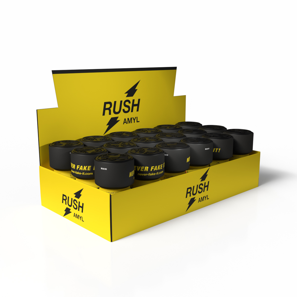 Expositor Rush Amyl — bandeja 18 unidades
