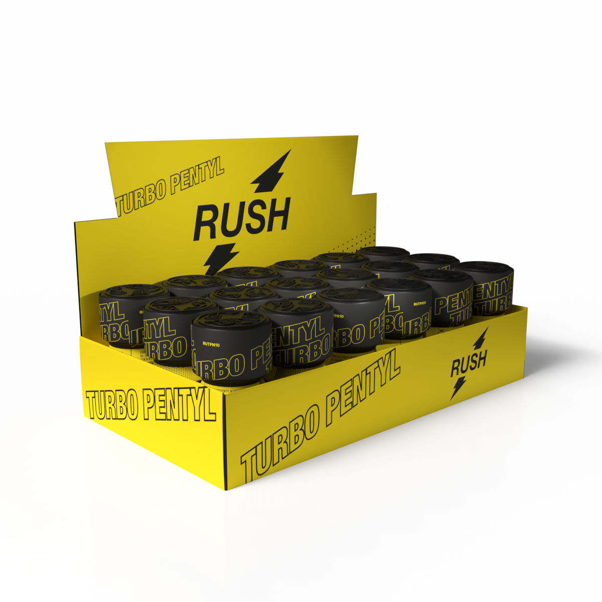 Expositor Rush Turbo Pentyl — bandeja 18 unidades
